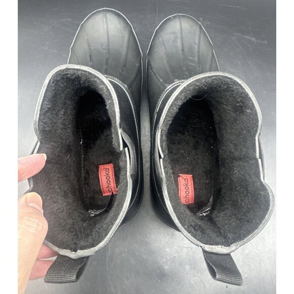 Chooka Women’s Duck Chelsea Black Slip On Rain Boot Waterproof Rubber Sz 10 - Picture 4 of 6